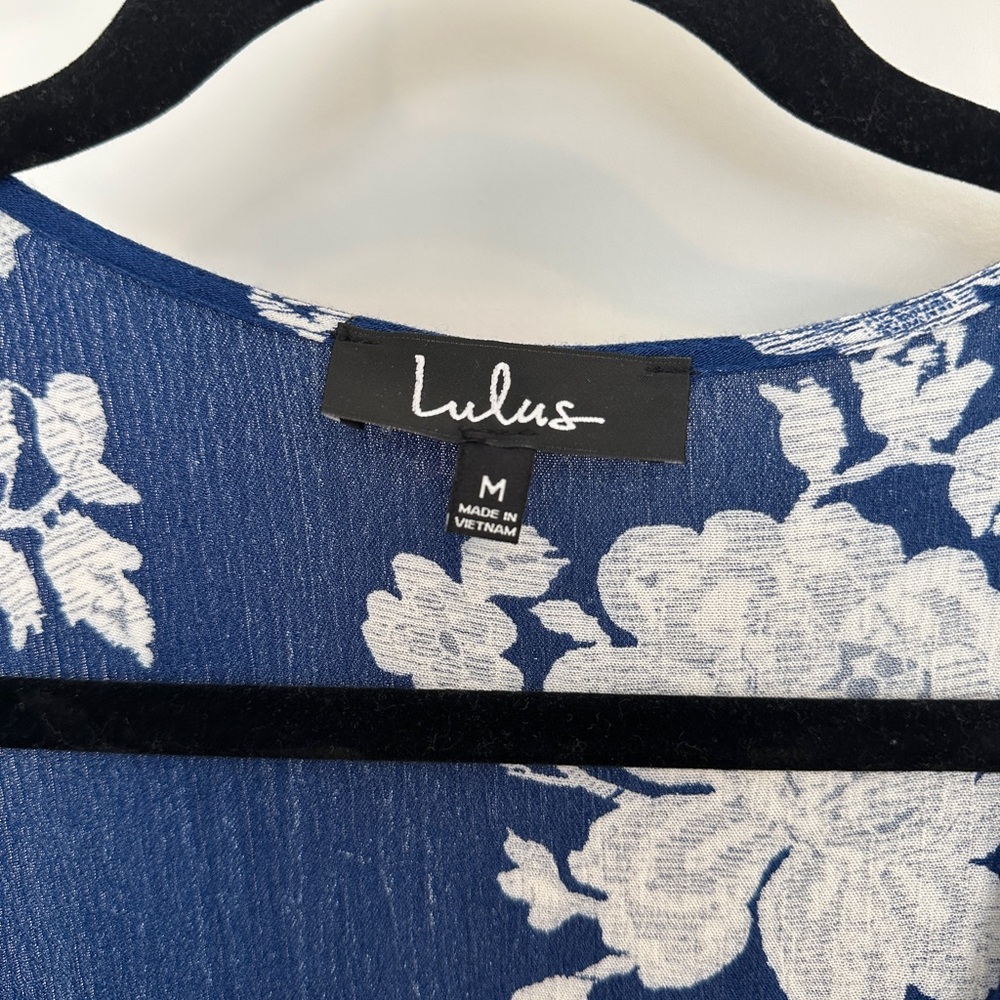 Heart of Marigold Navy Blue Floral Print Wrap Maxi Dress - Picture 5 of 9